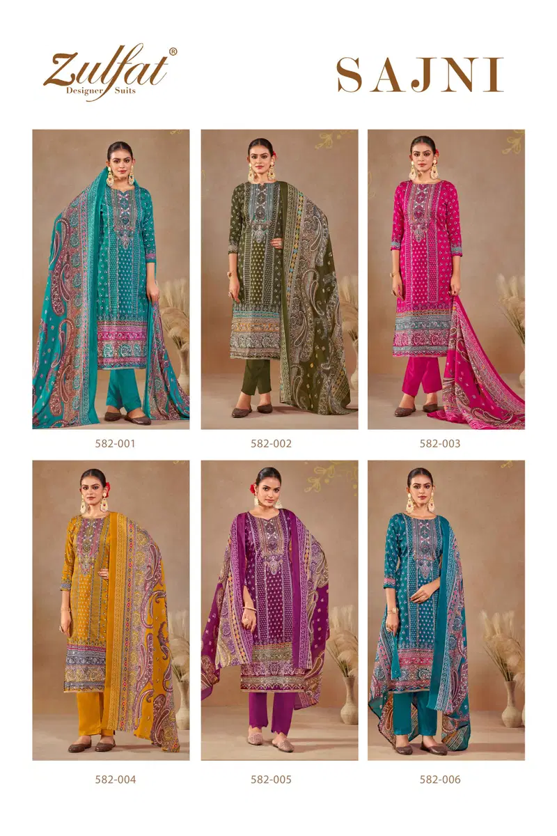 Sajni By Zulfat Printed Jam Cotton Dress Material Wholesale Shop In Surat